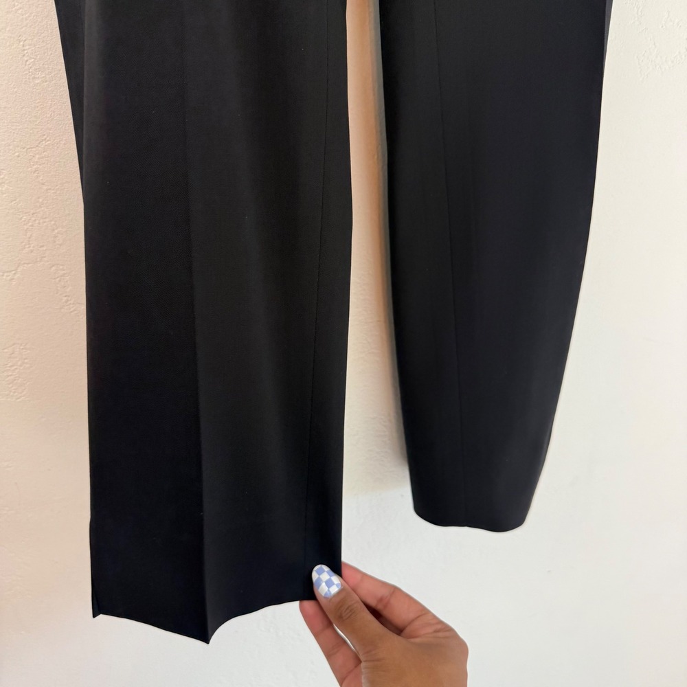 Lafayette 148 Stanton Pants Black Virgin Wool Straight Leg Quiet Luxury 10 - Picture 5 of 16